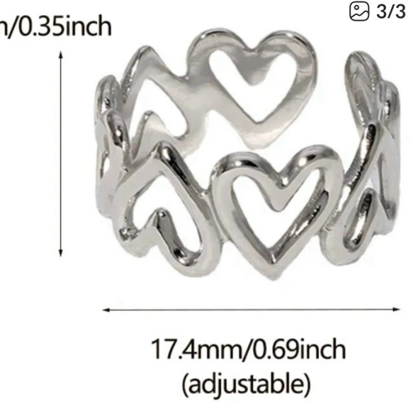 FREE with any purchase this week only-November 2-9,2025 Silver Heart Ring - Picture 3 of 3